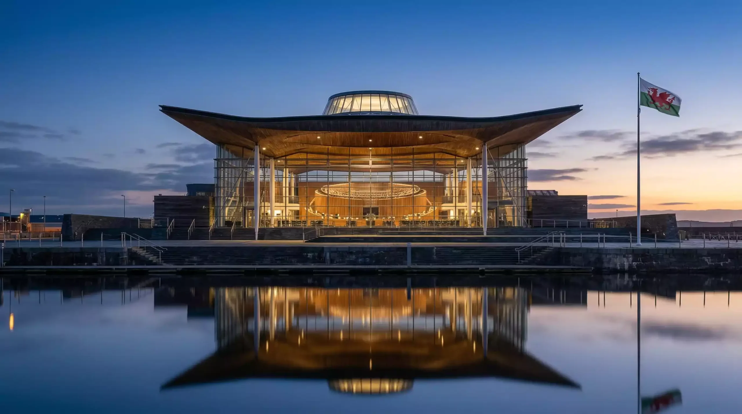 Wales greyhound racing ban debate in the Senedd parliament building